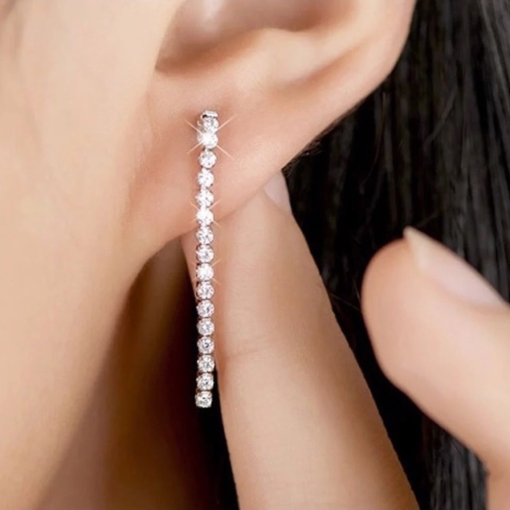 NWT 1 1/2" drop CZ earrings. Gorgeous!!!